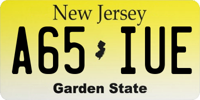 NJ license plate A65IUE