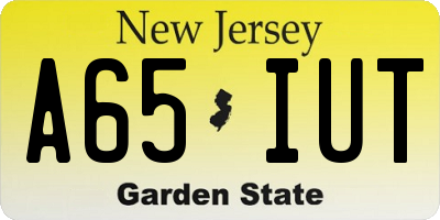 NJ license plate A65IUT