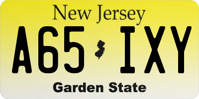 NJ license plate A65IXY