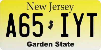 NJ license plate A65IYT