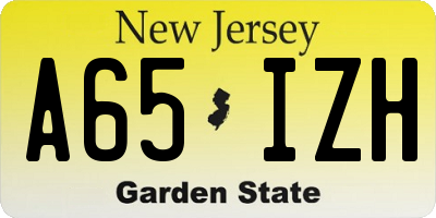 NJ license plate A65IZH