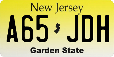 NJ license plate A65JDH