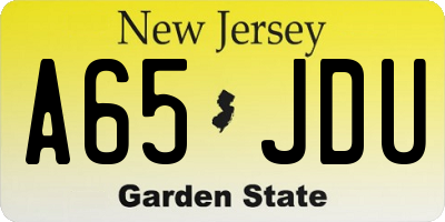 NJ license plate A65JDU