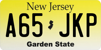 NJ license plate A65JKP