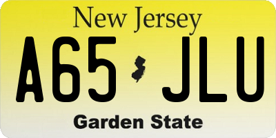 NJ license plate A65JLU