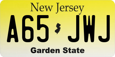 NJ license plate A65JWJ