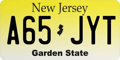 NJ license plate A65JYT
