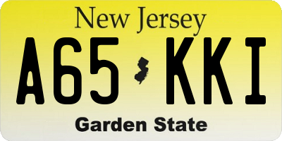 NJ license plate A65KKI