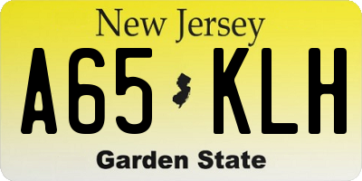 NJ license plate A65KLH