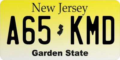 NJ license plate A65KMD
