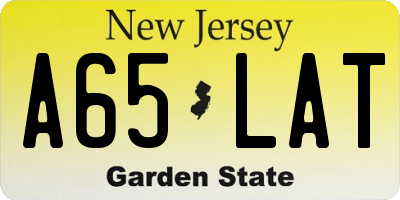 NJ license plate A65LAT