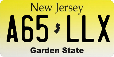 NJ license plate A65LLX