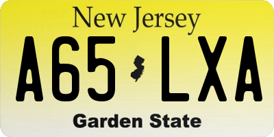 NJ license plate A65LXA