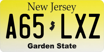 NJ license plate A65LXZ