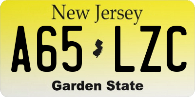 NJ license plate A65LZC