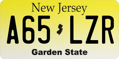 NJ license plate A65LZR
