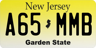 NJ license plate A65MMB