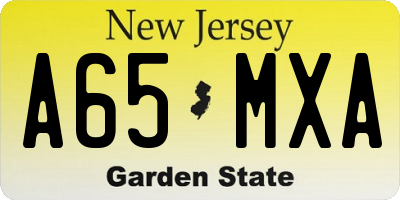 NJ license plate A65MXA