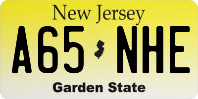 NJ license plate A65NHE