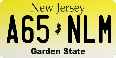 NJ license plate A65NLM