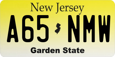 NJ license plate A65NMW