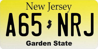 NJ license plate A65NRJ