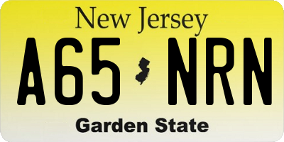 NJ license plate A65NRN