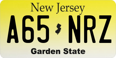 NJ license plate A65NRZ