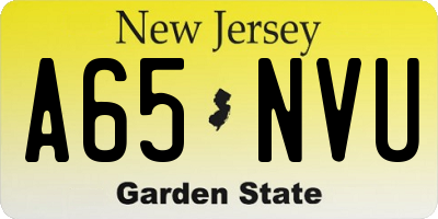 NJ license plate A65NVU