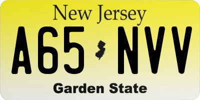 NJ license plate A65NVV