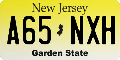 NJ license plate A65NXH