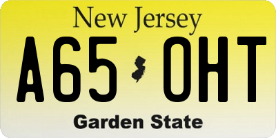 NJ license plate A65OHT