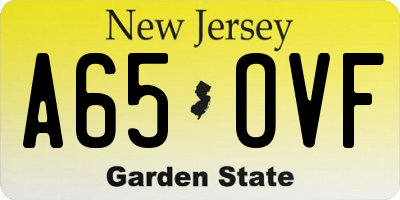 NJ license plate A65OVF