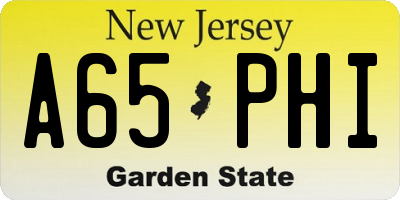 NJ license plate A65PHI