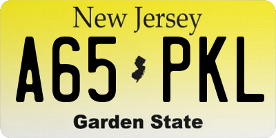 NJ license plate A65PKL
