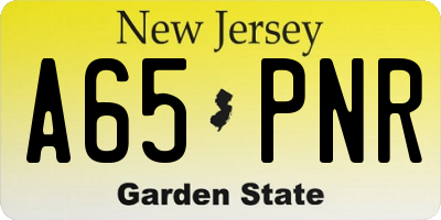 NJ license plate A65PNR
