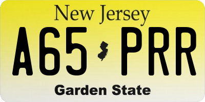 NJ license plate A65PRR