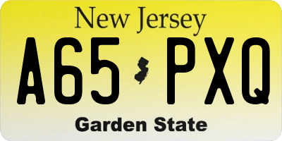 NJ license plate A65PXQ