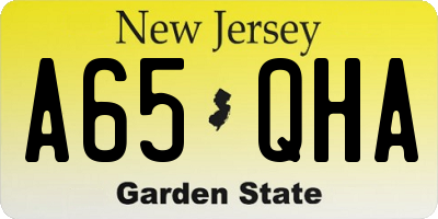 NJ license plate A65QHA