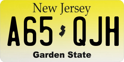 NJ license plate A65QJH