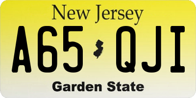 NJ license plate A65QJI
