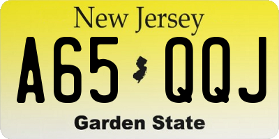NJ license plate A65QQJ