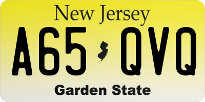 NJ license plate A65QVQ