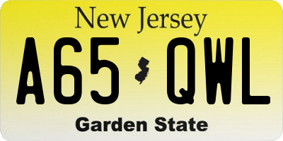 NJ license plate A65QWL
