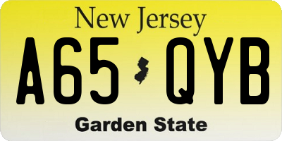 NJ license plate A65QYB