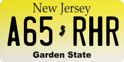NJ license plate A65RHR