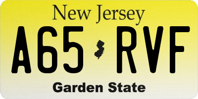 NJ license plate A65RVF