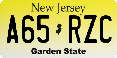NJ license plate A65RZC
