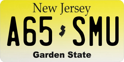 NJ license plate A65SMU