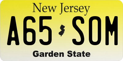 NJ license plate A65SOM